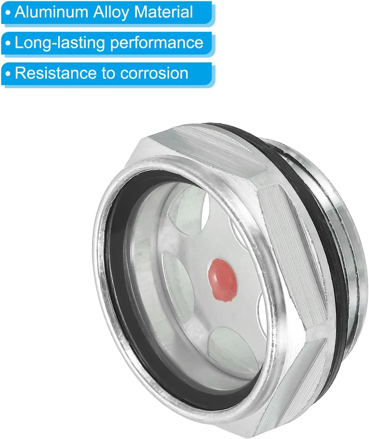 شیشه روغن نما کمپرسور هوا PATIKIL، یک عدد، رزوه نری G 1-1/4 اینچ، آلیاژ آلومینیوم، نشانگر سطح مایع روغن، قطعات کمپرسور هوا به همراه حلقه O-Ring