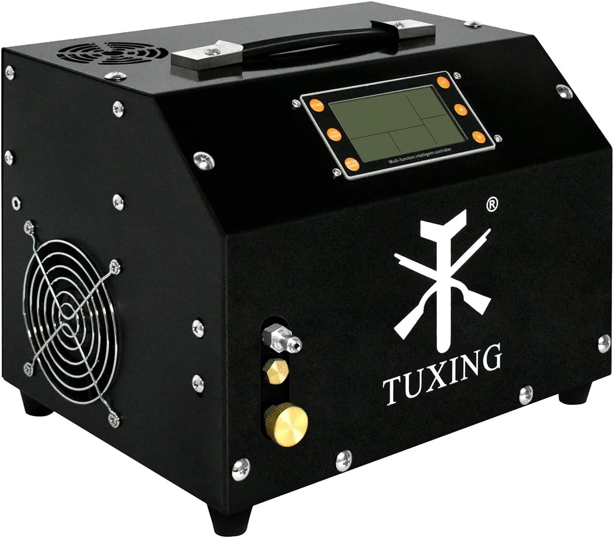 کمپرسور هوای پی سی پی TUXING 300Bar 4500Psi با کنترل دیجیتال و توقف خودکار، 12 ولت، قابل حمل برای تفنگ بادی و مخزن غواصی پنوماتیک