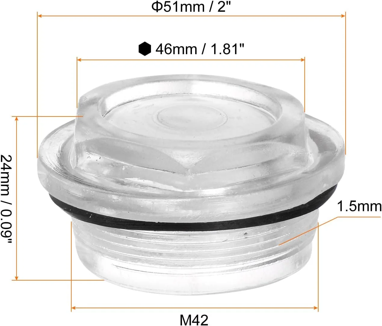 نشانگر سطح روغن کمپرسور هوا QUARKZMAN، M42 x 1.5 میلی متر، نشانگر سطح مایع نر، پنجره نشانگر روغن شش ضلعی پلاستیکی با حلقه O برای مخازن انتقال، شفاف، بسته 2 عددی نشانگر سطح روغن کمپرسور هوا QUARKZMAN، M42 x 1.5 میلی متر، نشانگر سطح مایع نر، پنجره نشانگر روغن شش ضلعی پلاستیکی با حلقه O برای مخازن انتقال، شفاف، بسته 2 عددی