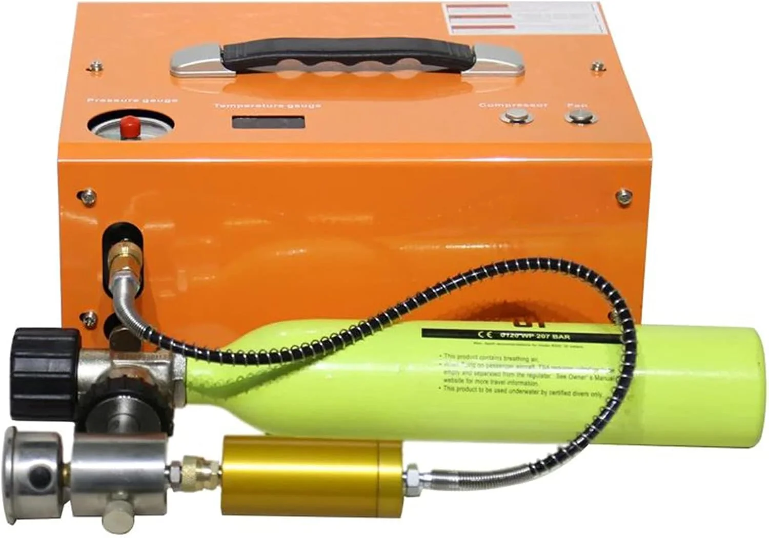 کمپرسور هوای قابل حمل DACBNX /220V/12V PCP، پمپ فشار قوی 4500Psi 300Bar PCP با خاموش شدن خودکار و ترانسفورماتور داخلی