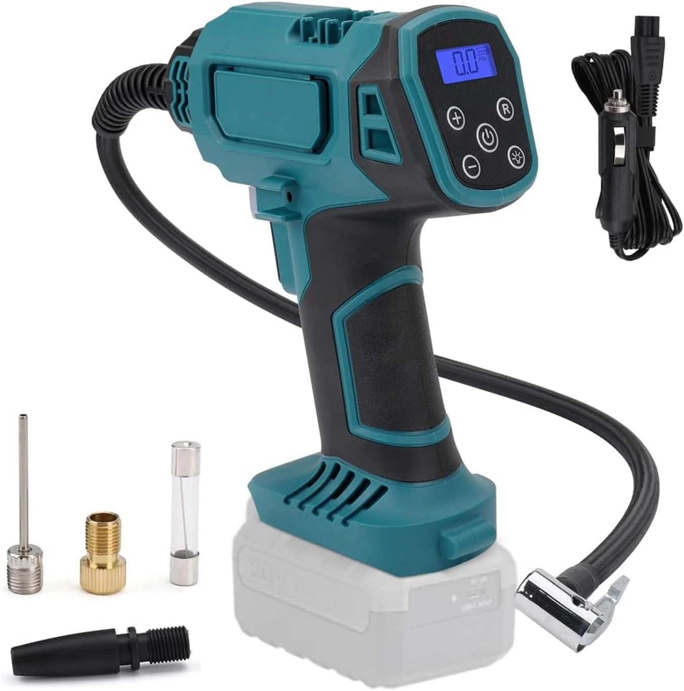 پمپ باد تایر Gearwell، پمپ هوای دیجیتال 120PSI، کمپرسور هوای قابل حمل بی سیم برای تایرهای خودرو BL1820 BL1830 BL1840 BL1850 BL1860