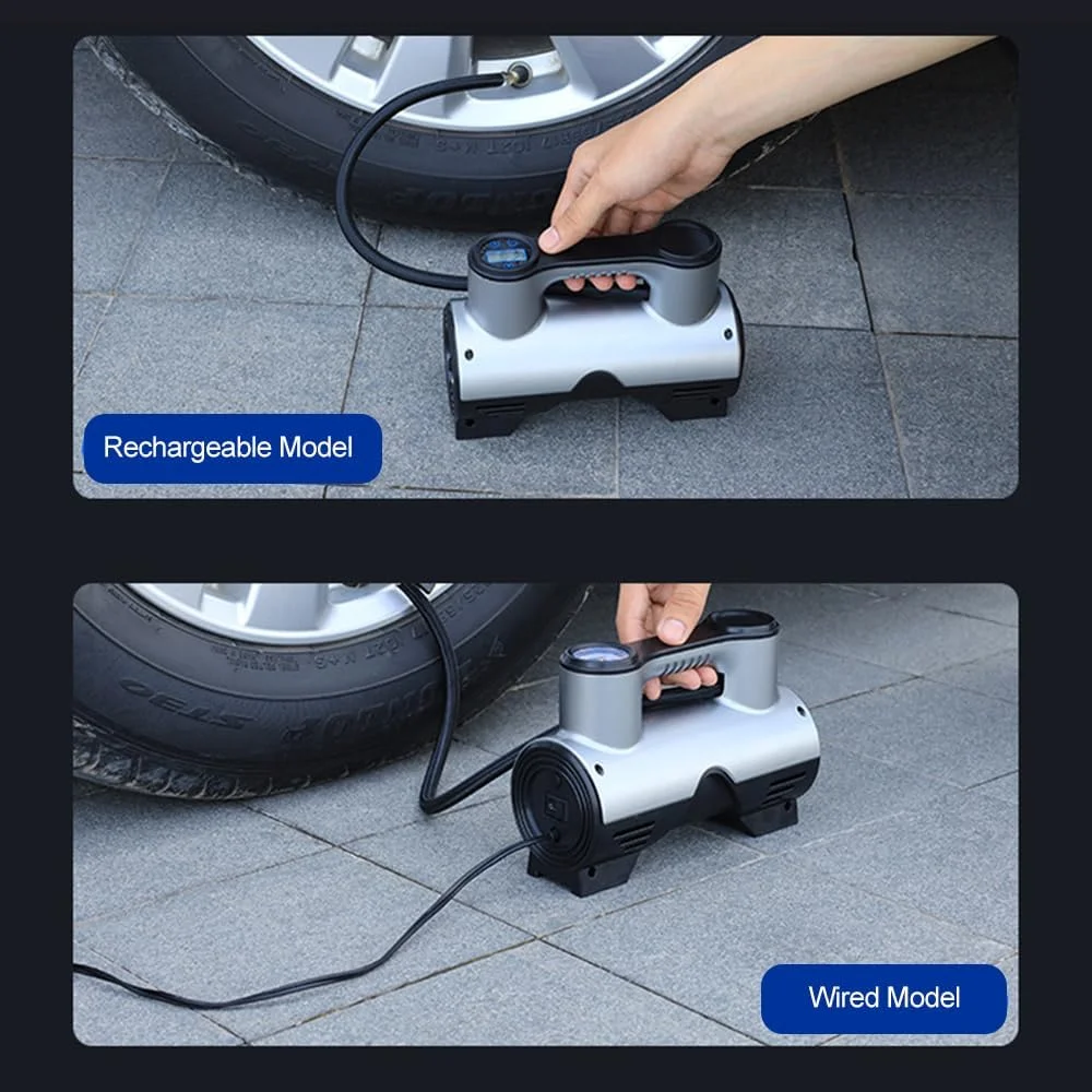 پمپ باد فندکی خودرو Morelian، کمپرسور هوای قابل حمل، پمپ تایر خودرو با چراغ LED، خاموش شدن خودکار، 3 نازل، کمپرسور هوا برای توپ، موتور، دوچرخه و خودرو