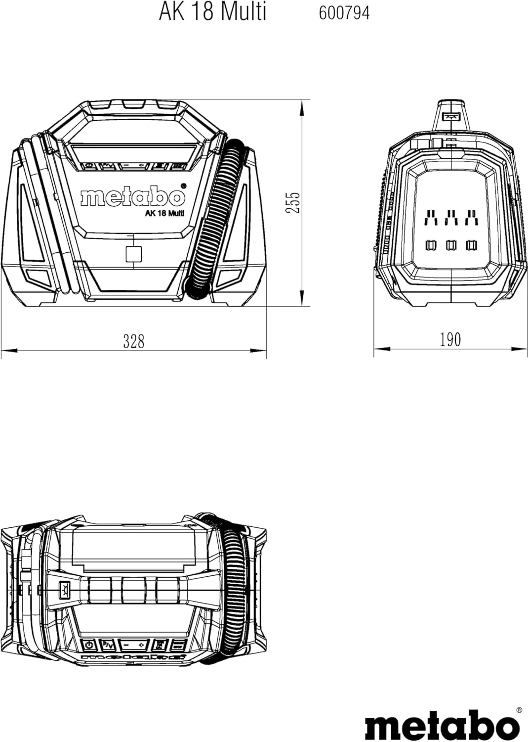 کمپرسور باتری متابو مدل AK 18 Multi (600794850)