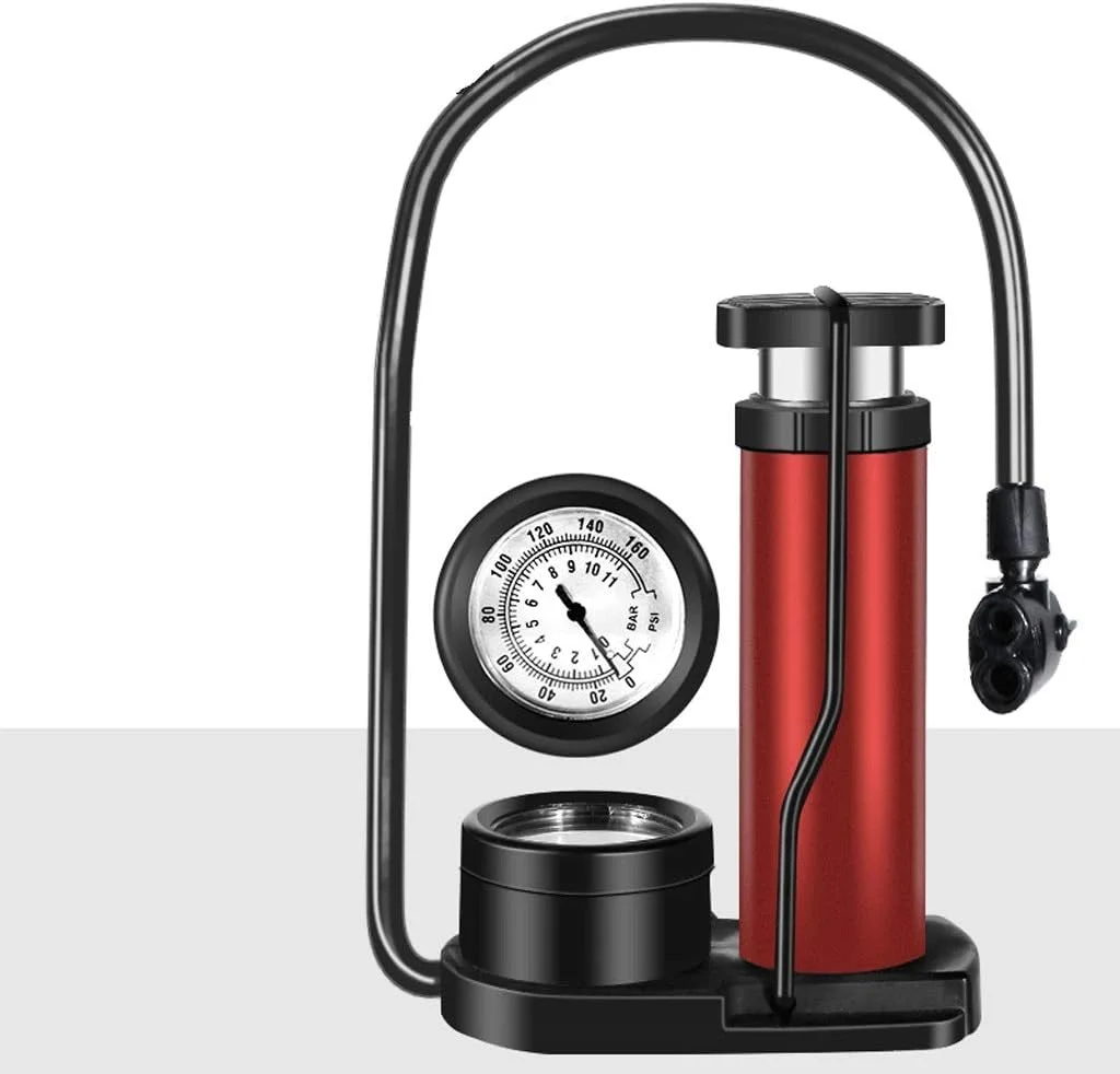 پمپ باد پدالی، پمپ هوای کوچک قابل حمل، کمپرسور هوا (رنگ: قرمز)