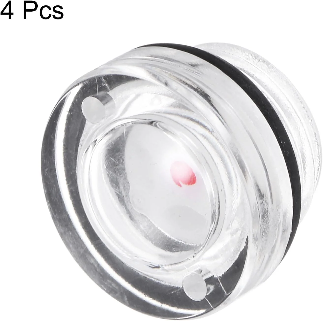 بسته 4 عددی نشانگر روغن کمپرسور هوا QUARKZMAN، M16 x 1.5 میلی متر، نشانگر سطح مایع نر، سر گرد پلاستیکی، پنجره نشانگر روغن با حلقه O برای انتقال، شفاف