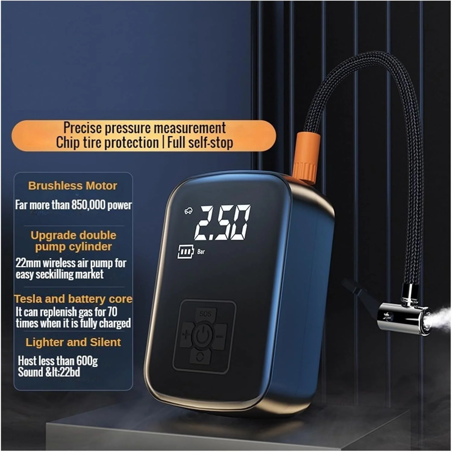 کمپرسور هوای قابل حمل برقی 150PSI برای خودرو، دوچرخه، موتور سیکلت، پمپ باد تایر (رنگ: مدل سیم دار) (مدل سیم دار) کمپرسور هوای قابل حمل برقی 150PSI برای خودرو، دوچرخه، موتور سیکلت، پمپ باد تایر (رنگ: مدل سیم دار) (مدل سیم دار)