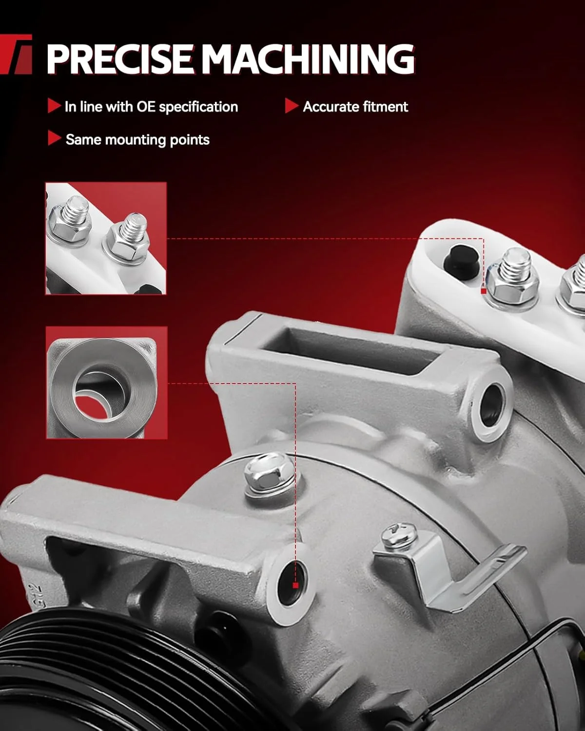 کیت کمپرسور کولر خودرو Torchbeam 198360 مناسب برای فورد Escape 2013-2016 2.0T و لینکلن MKC 2015-2016، جایگزین CV6Z19703Y, YCC363, YCC462, 274622, A74622, 140936NC, AC1207662, CO29123C