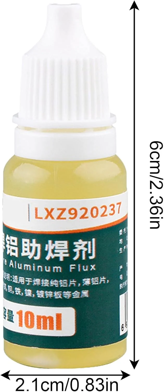 روغن لحیم آلومینیوم 10 میلی لیتر، بدون نیاز به تمیزکاری - لوازم جانبی لحیم کاری برای ورق های گالوانیزه قلع باتری، مس، فولاد ضد زنگ