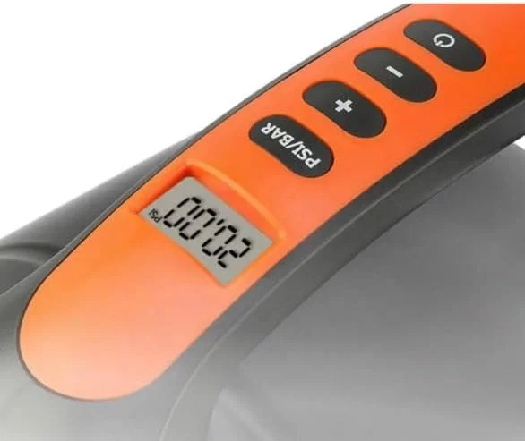پمپ باد برقی دیجیتال | نمایشگر LCD | پمپ باد چند منظوره 16 PSI | مناسب برای وسایل بادی ورزش های آبی | 110 وات | PSI قابل تغییر 0-16 | آداپتور فندکی خودرو