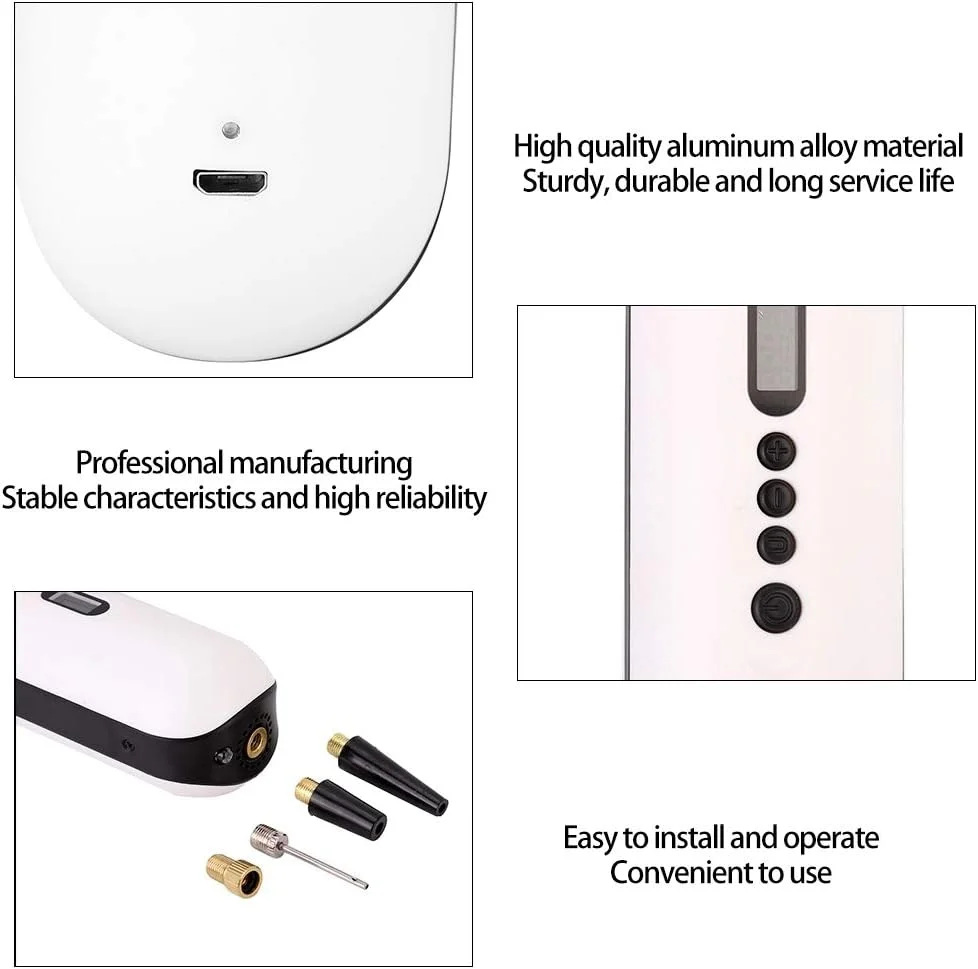 پمپ کمپرسور هوای مینی خودرو هوشمند 12 ولت Starrypxl با شارژ USB، پمپ باد برقی تایر با طراحی فشرده قابل حمل برای باد کردن سریع و کمک اضطراری کنار جاده