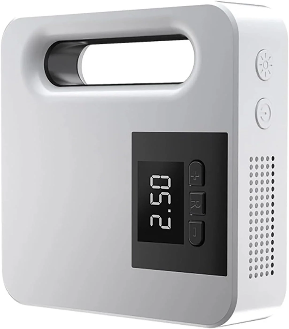 پمپ باد فندکی خودرو 12 ولت با نمایشگر دیجیتال، پمپ لاستیک برقی، کمپرسور باد سریع خودرو (رنگ: سفید دیجیتال)