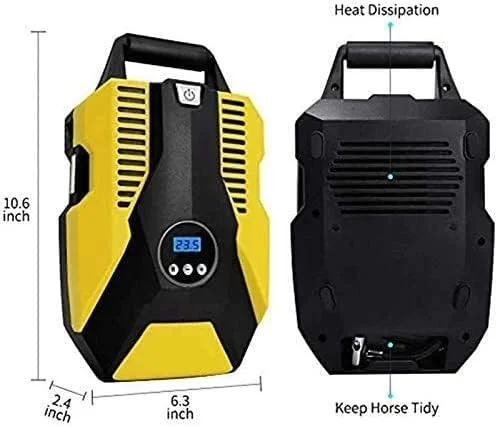 پمپ باد فندکی خودرو SVASTY، کمپرسور هوا قابل حمل 150 PSI با چراغ LED