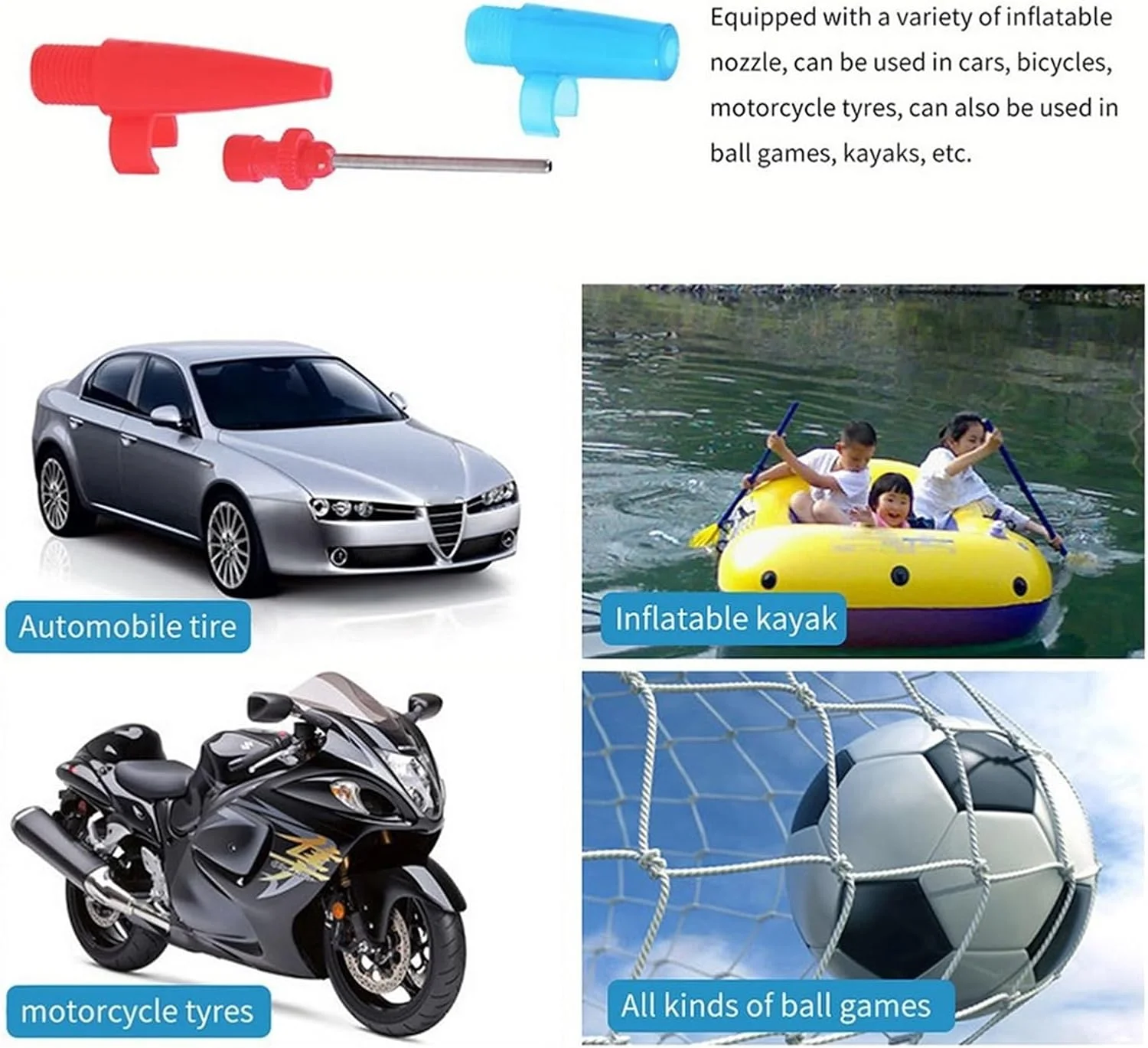 پمپ باد کوچک قابل حمل 300psi برای خودرو، پمپ باد تایر اتومبیل جهانی برای دوچرخه و موتورسیکلت