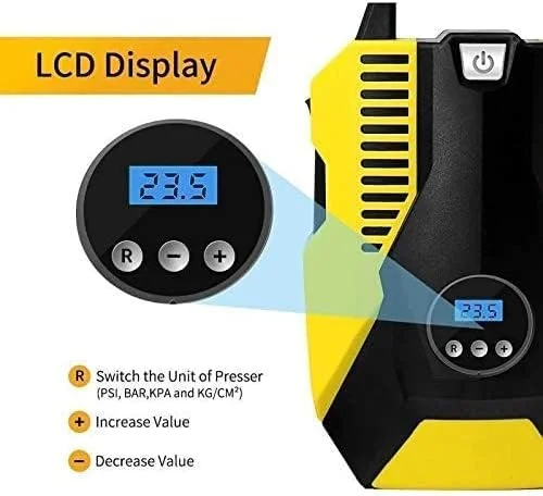 پمپ باد فندکی خودرو SVASTY، کمپرسور هوا قابل حمل 150 PSI با چراغ LED