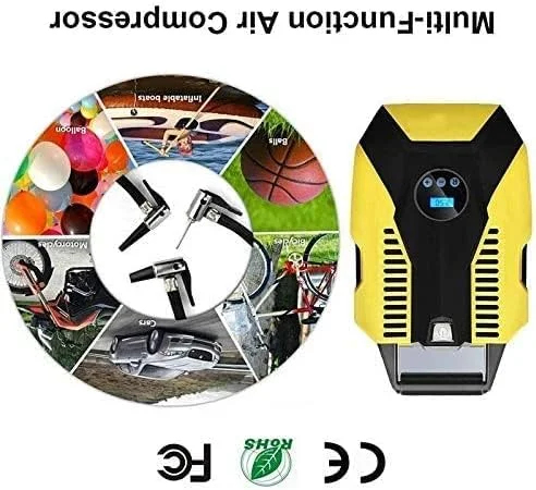 پمپ باد فندکی خودرو SVASTY، کمپرسور هوا قابل حمل 150 PSI با چراغ LED