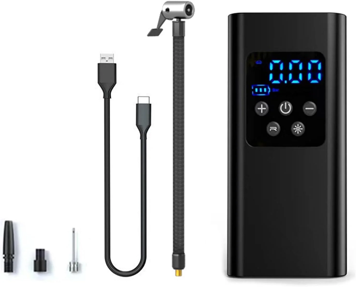 پمپ باد قابل حمل Morelian، کمپرسور هوا 4000mAh و پمپ باد 150PSI برای لاستیک خودرو، پمپ لاستیک با چراغ LED برای ماشین، موتور سیکلت، توپ