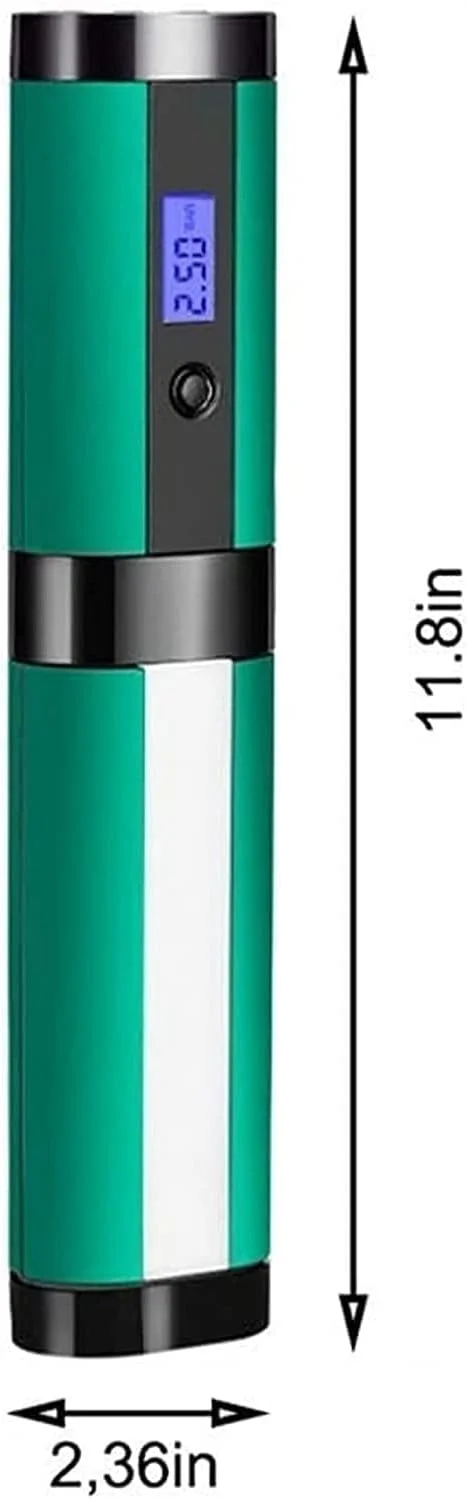 پمپ باد شارژی و بی سیم - کمپرسور هوای دستی، پمپ هوای قابل حمل با نمایشگر دیجیتال برای لاستیک خودرو، دوچرخه و سایر وسایل بادی