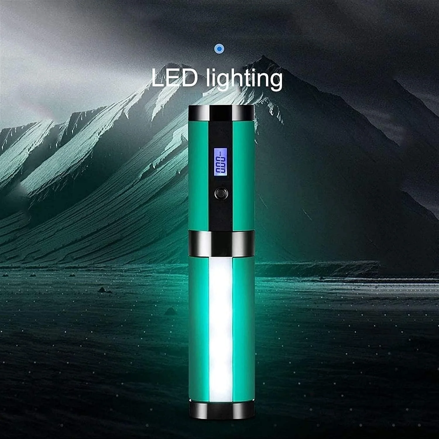 پمپ باد شارژی و بی سیم - کمپرسور هوای دستی، پمپ هوای قابل حمل با نمایشگر دیجیتال برای لاستیک خودرو، دوچرخه و سایر وسایل بادی