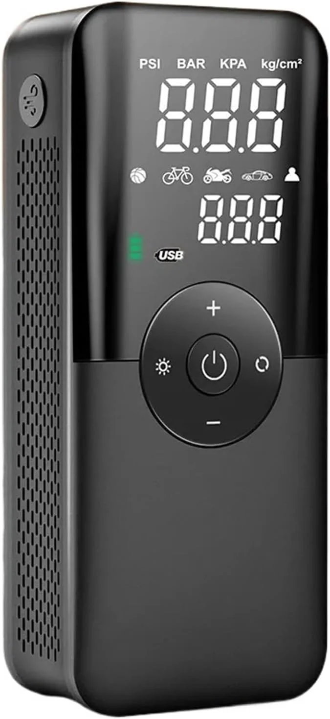 پمپ باد شارژی، کمپرسور قابل حمل دیجیتال بی سیم برای لاستیک خودرو، توپ و دوچرخه
