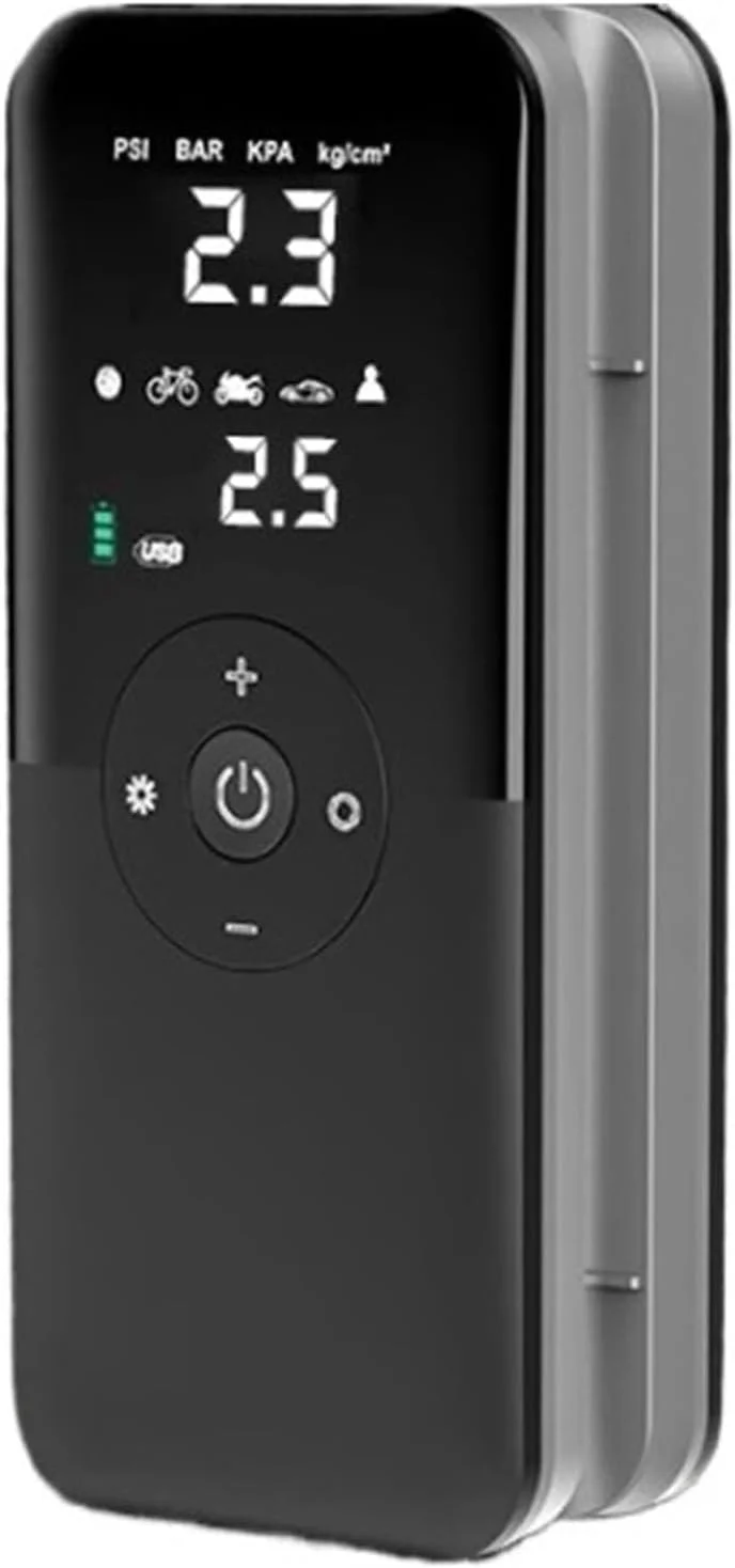 پمپ باد شارژی، کمپرسور قابل حمل دیجیتال بی سیم برای لاستیک خودرو، توپ و دوچرخه