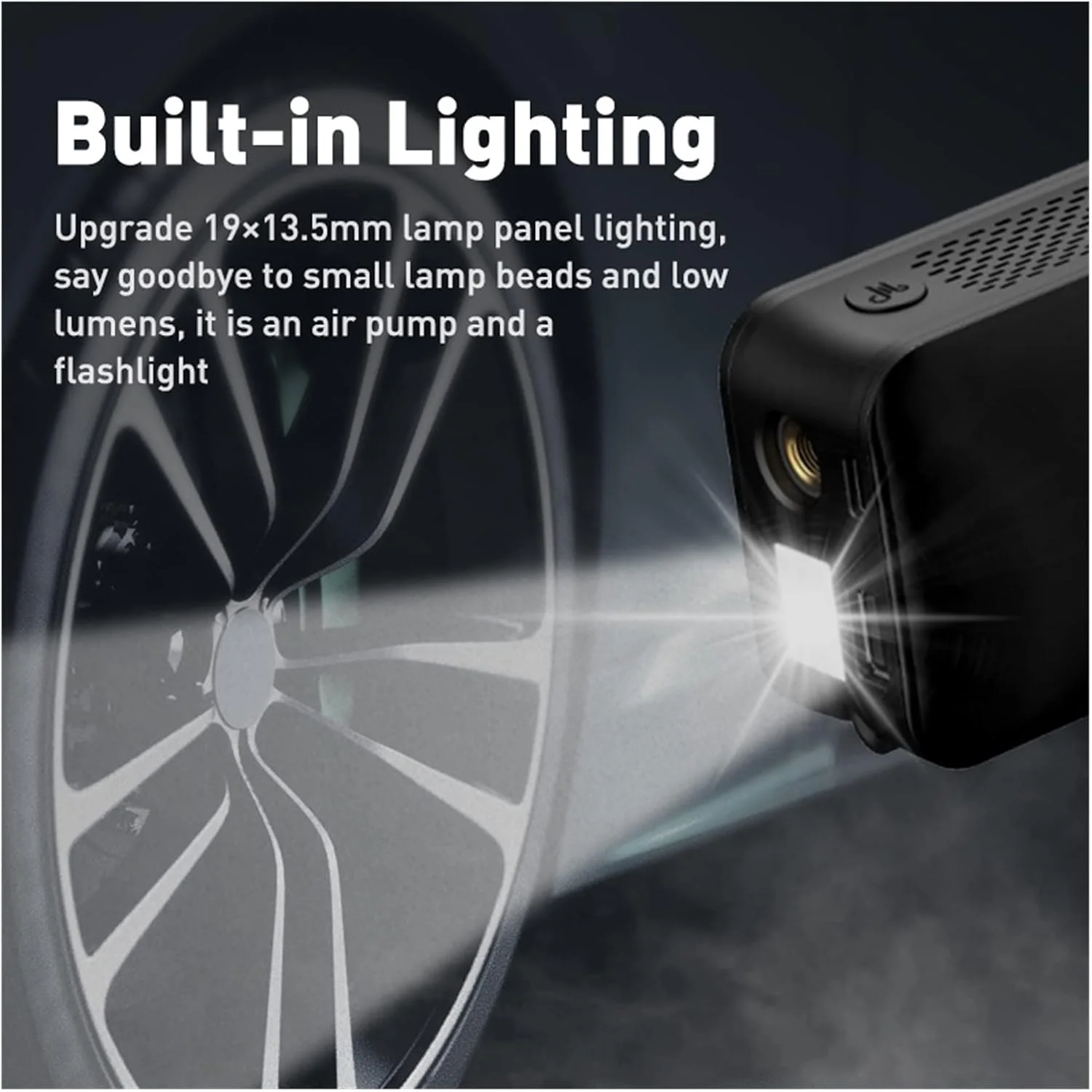 پمپ باد شارژی، کمپرسور قابل حمل دیجیتال بی سیم برای لاستیک خودرو، توپ و دوچرخه