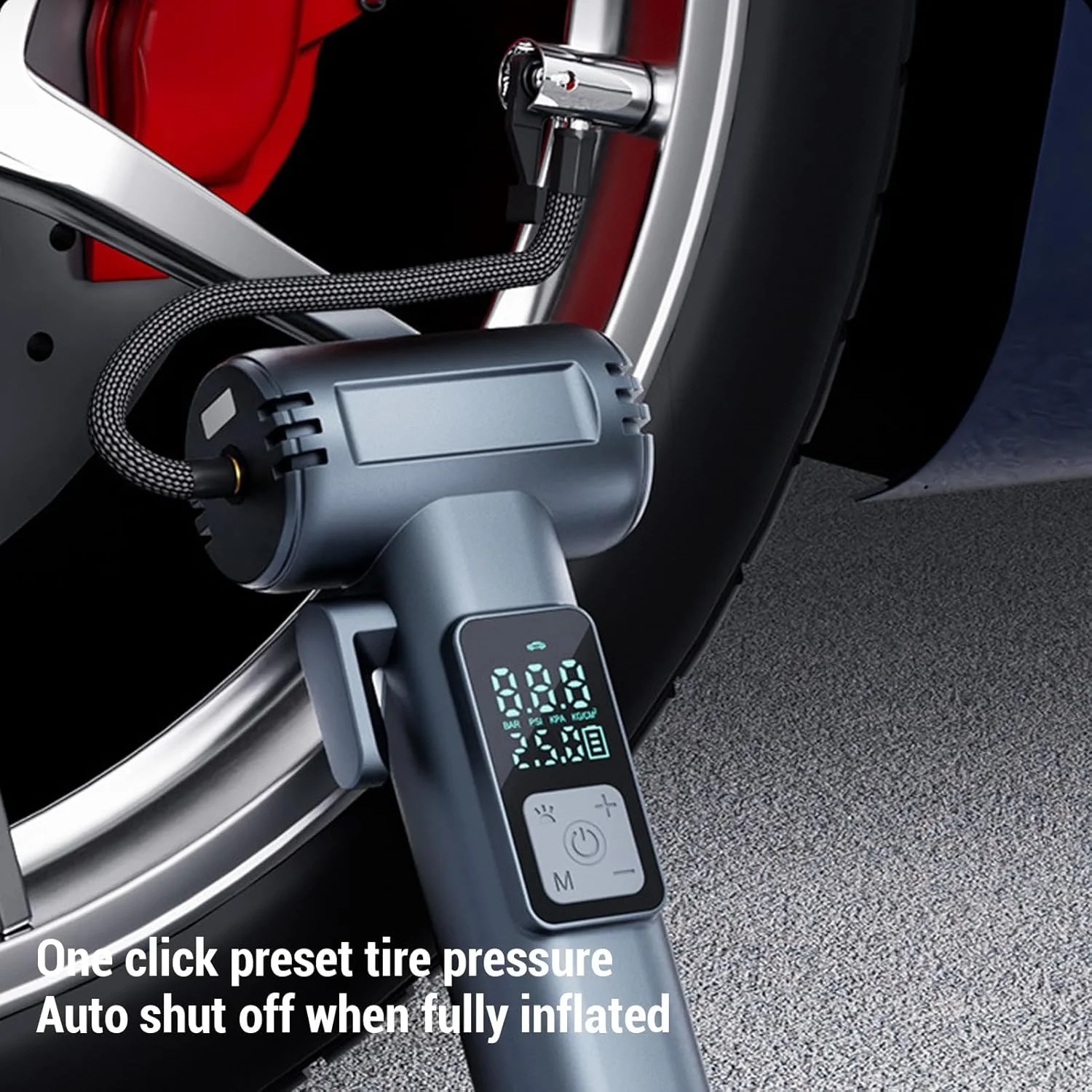 کمپرسور باد قابل حمل، پمپ باد بی سیم 150PSI با فشارسنج دیجیتال، پمپ باد برقی با قابلیت های باد کردن، روشنایی، شکستن شیشه و غیره کمپرسور باد قابل حمل، پمپ باد بی سیم 150PSI با فشارسنج دیجیتال، پمپ باد برقی با قابلیت های باد کردن، روشنایی، شکستن شیشه و غیره