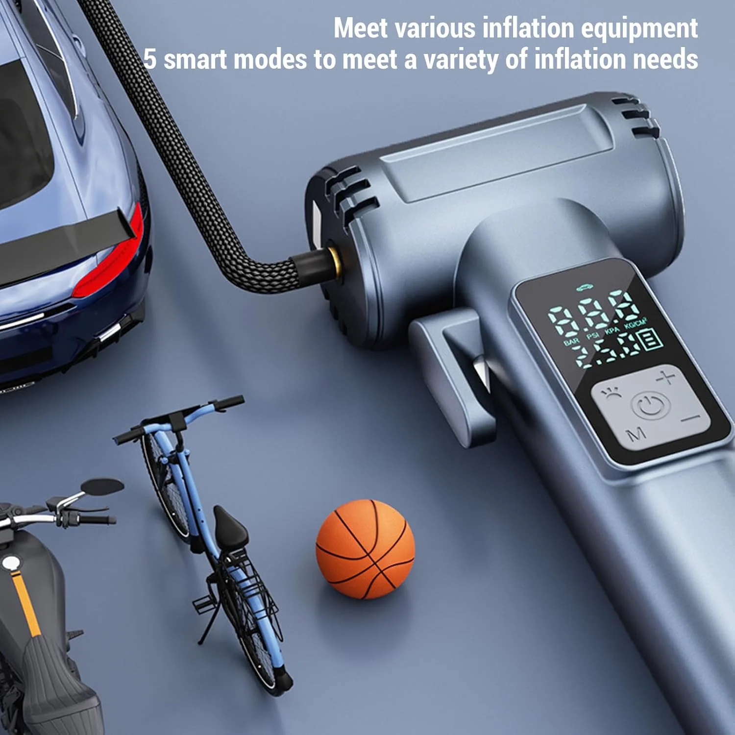 کمپرسور باد قابل حمل، پمپ باد بی سیم 150PSI با فشارسنج دیجیتال، پمپ باد برقی با قابلیت های باد کردن، روشنایی، شکستن شیشه و غیره کمپرسور باد قابل حمل، پمپ باد بی سیم 150PSI با فشارسنج دیجیتال، پمپ باد برقی با قابلیت های باد کردن، روشنایی، شکستن شیشه و غیره