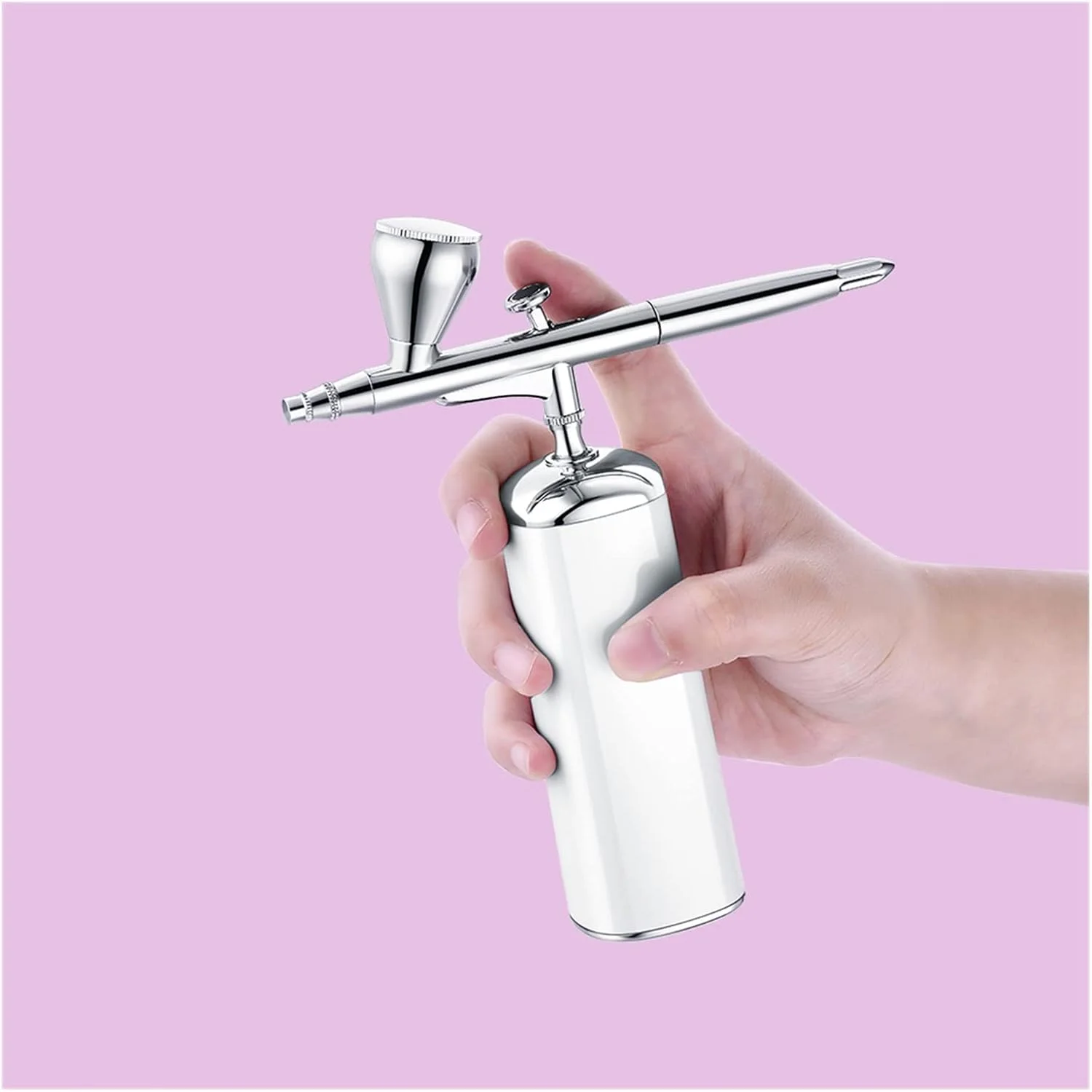 کیت ایربراش مینی اتوماتیک ارتقا یافته با کمپرسور و نازل های 0.3 میلی متری، ست تفنگ ایربراش بی سیم دوال اکشن قابل حمل برای دیوارهای داخلی و خارجی منزل، سقف، فن