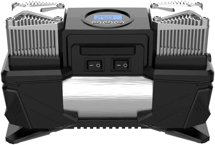 پمپ باد دو سیلندر دیجیتال قابل حمل ZDmalt 12 ولت، کمپرسور هوای قدرتمند خودرو، پمپ باد ماشین