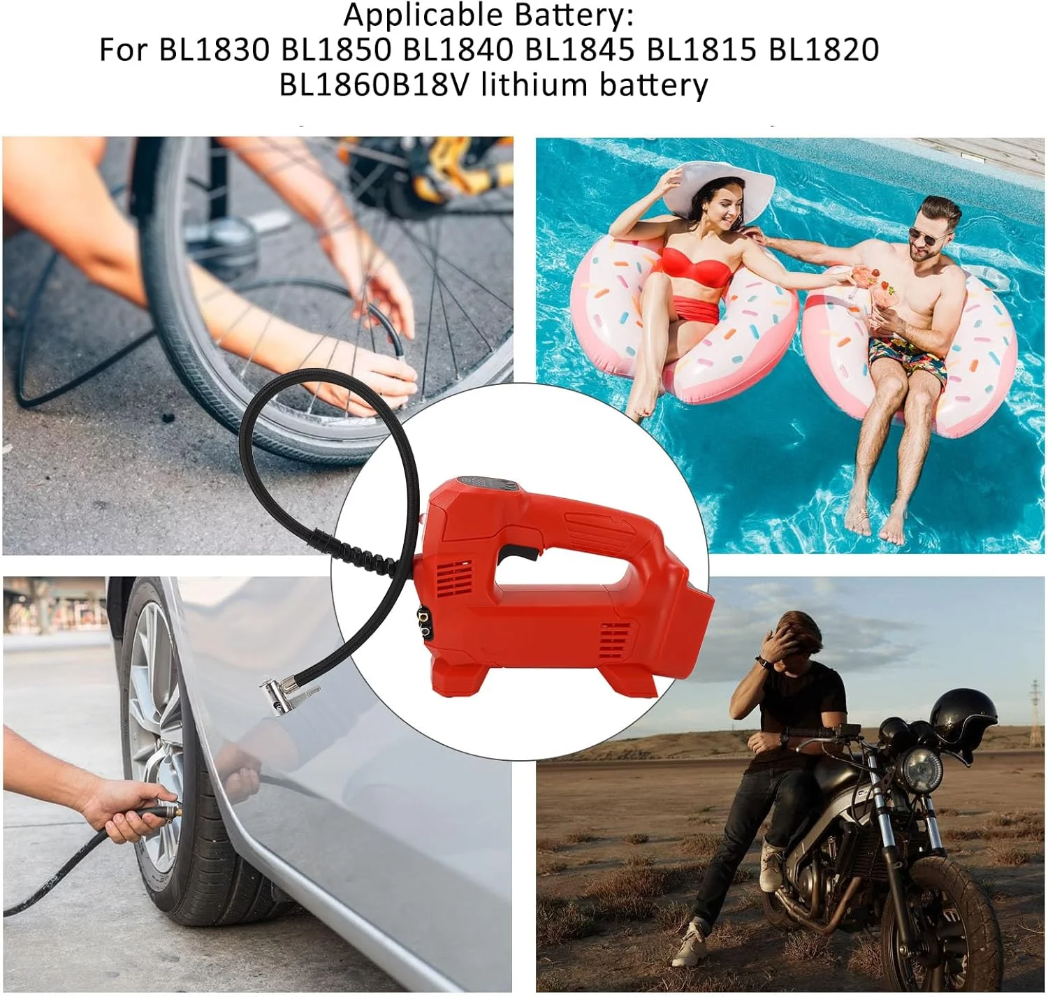 پمپ باد تایر، پمپ هوای خودرو، کمپرسور هوای دیجیتال، پمپ قابل حمل با چراغ، سازگار با M18 48-11-1828 48-11-1815 48-11-1840