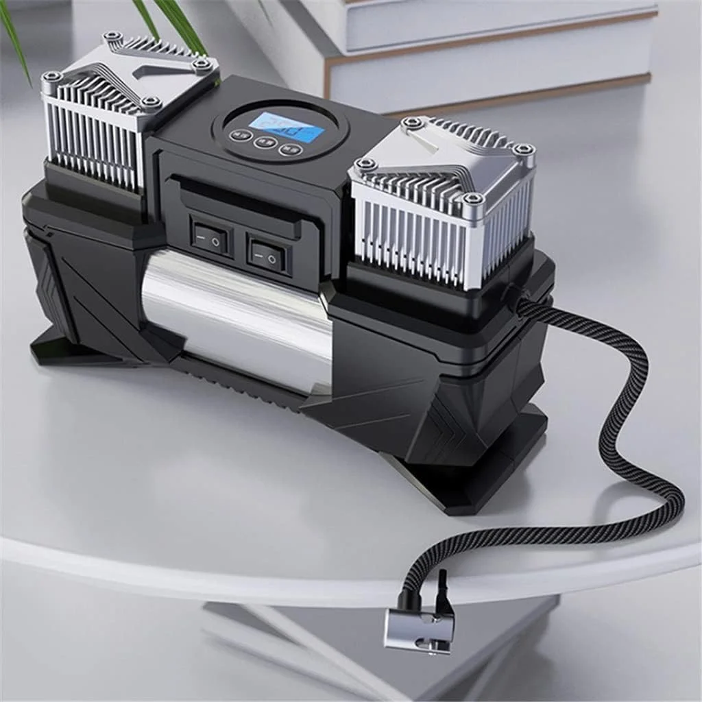 پمپ باد دو سیلندر دیجیتال قابل حمل ZDmalt 12 ولت، کمپرسور هوای قدرتمند خودرو، پمپ باد ماشین پمپ باد دو سیلندر دیجیتال قابل حمل ZDmalt 12 ولت، کمپرسور هوای قدرتمند خودرو، پمپ باد ماشین