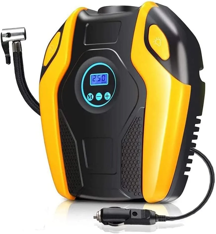پمپ باد دیجیتال خودرو، کمپرسور هوا قابل حمل با نمایشگر دیجیتال برای خودرو، موتورسیکلت و دوچرخه