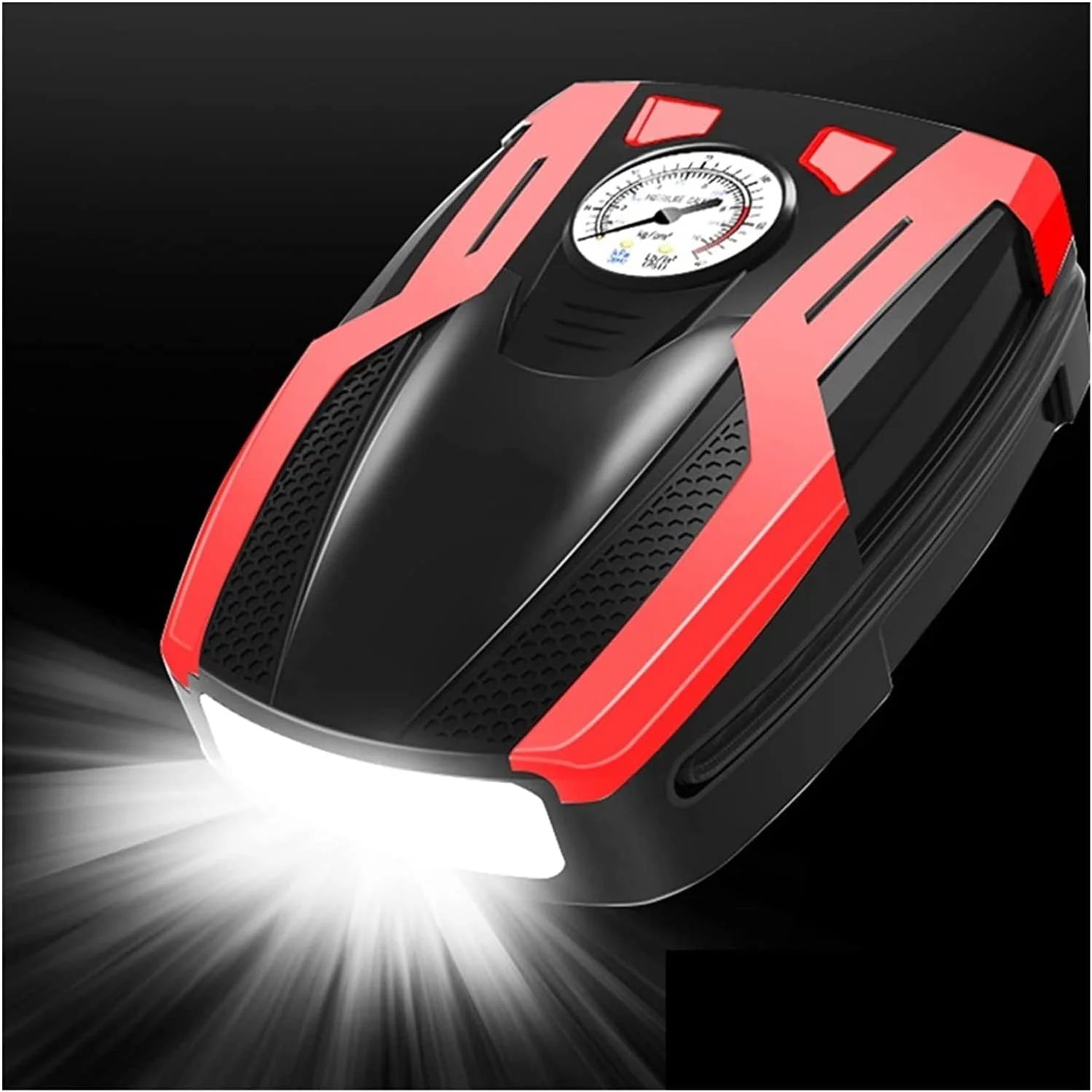 پمپ باد دیجیتال خودرو 12 ولت، کمپرسور هوا قابل حمل، پمپ باد دیجیتال تایر 150 PSI، پمپ هوای اتوماتیک برای خودرو و موتورسیکلت با 4 چراغ LED