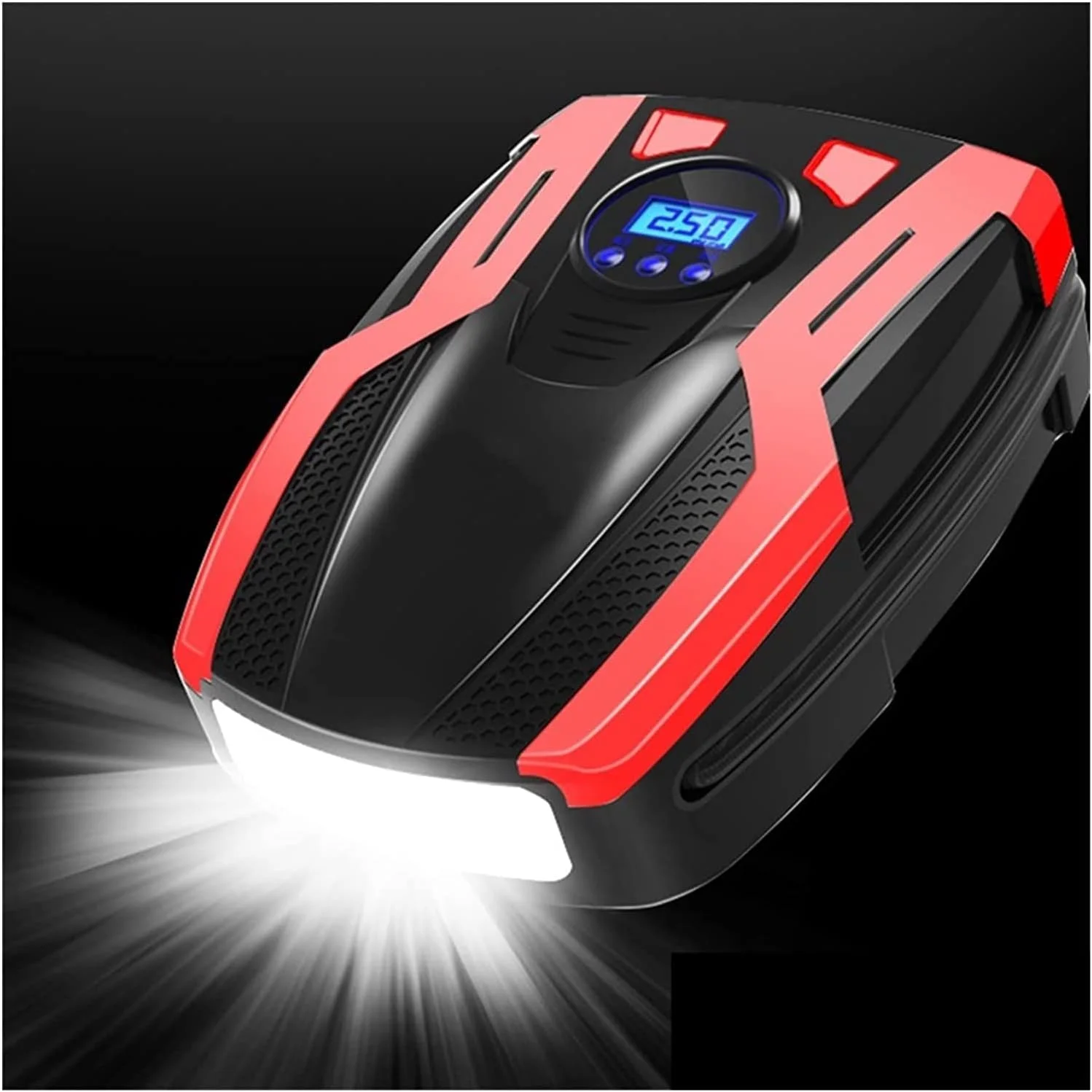 پمپ باد دیجیتال خودرو 12 ولت، کمپرسور هوا قابل حمل، پمپ باد دیجیتال تایر 150 PSI، پمپ هوای اتوماتیک برای خودرو و موتورسیکلت با 4 چراغ LED پمپ باد دیجیتال خودرو 12 ولت، کمپرسور هوا قابل حمل، پمپ باد دیجیتال تایر 150 PSI، پمپ هوای اتوماتیک برای خودرو و موتورسیکلت با 4 چراغ LED