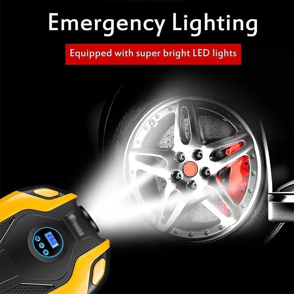 پمپ باد دیجیتال خودرو، کمپرسور هوا قابل حمل با نمایشگر دیجیتال برای خودرو، موتورسیکلت و دوچرخه
