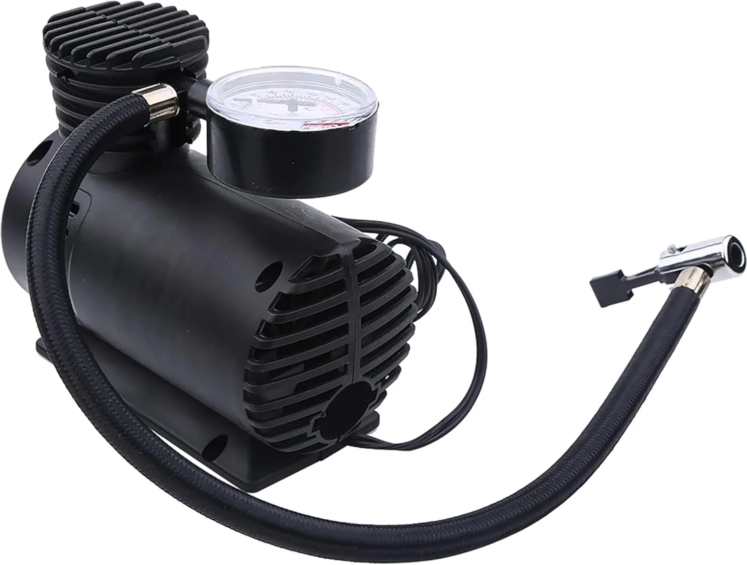 پمپ باد فندکی 12 ولت آکسومز - پمپ قابل حمل 300 PSI برای خودرو، دوچرخه و وسایل بادی، باد کردن سریع و دقیق با فشارسنج و آداپتورهای نازل متعدد