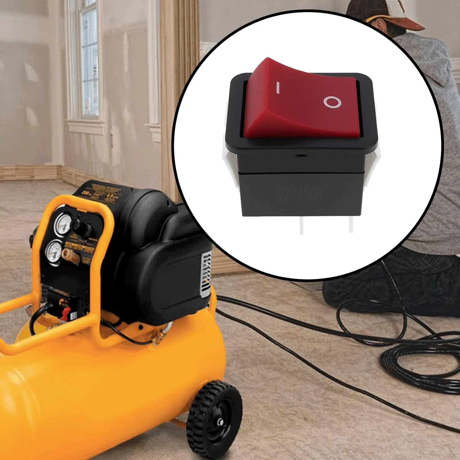 یک عدد سوئیچ راکر کمپرسور هوا 4 پین N043321 HY12-9-4 20A 125/250V سازگار با DeWalt یک عدد سوئیچ راکر کمپرسور هوا 4 پین N043321 HY12-9-4 20A 125/250V سازگار با DeWalt