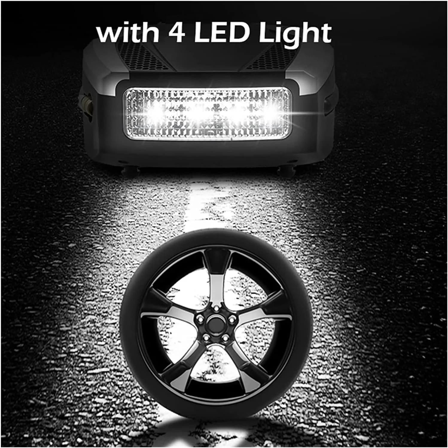 پمپ باد دیجیتال خودرو 12 ولت، کمپرسور هوا قابل حمل، پمپ باد دیجیتال تایر 150 PSI، پمپ هوای اتوماتیک برای خودرو و موتورسیکلت با 4 چراغ LED پمپ باد دیجیتال خودرو 12 ولت، کمپرسور هوا قابل حمل، پمپ باد دیجیتال تایر 150 PSI، پمپ هوای اتوماتیک برای خودرو و موتورسیکلت با 4 چراغ LED