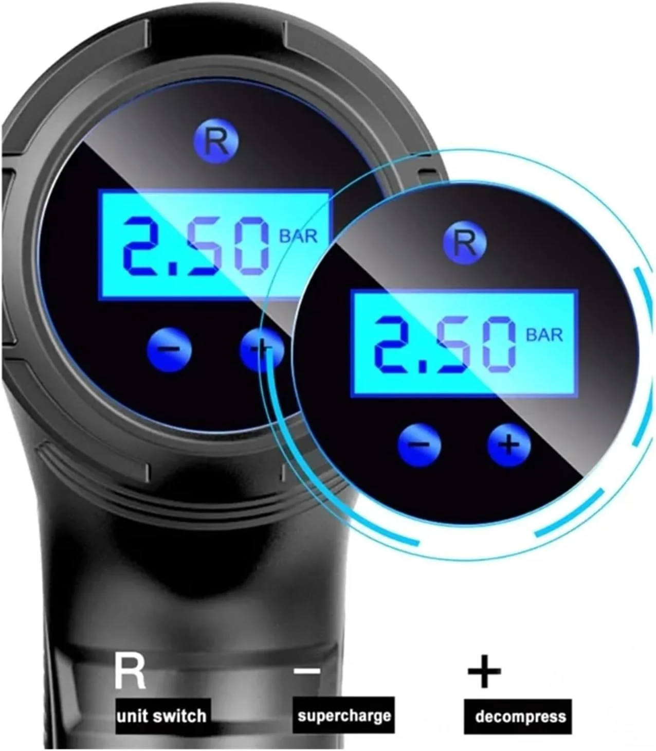 پمپ باد دیجیتال خودرو 900PSI 120W با سیم/بی سیم، کمپرسور هوای قابل حمل (رنگ: شارژ USB)، 3256804486988710 (شارژ USB)