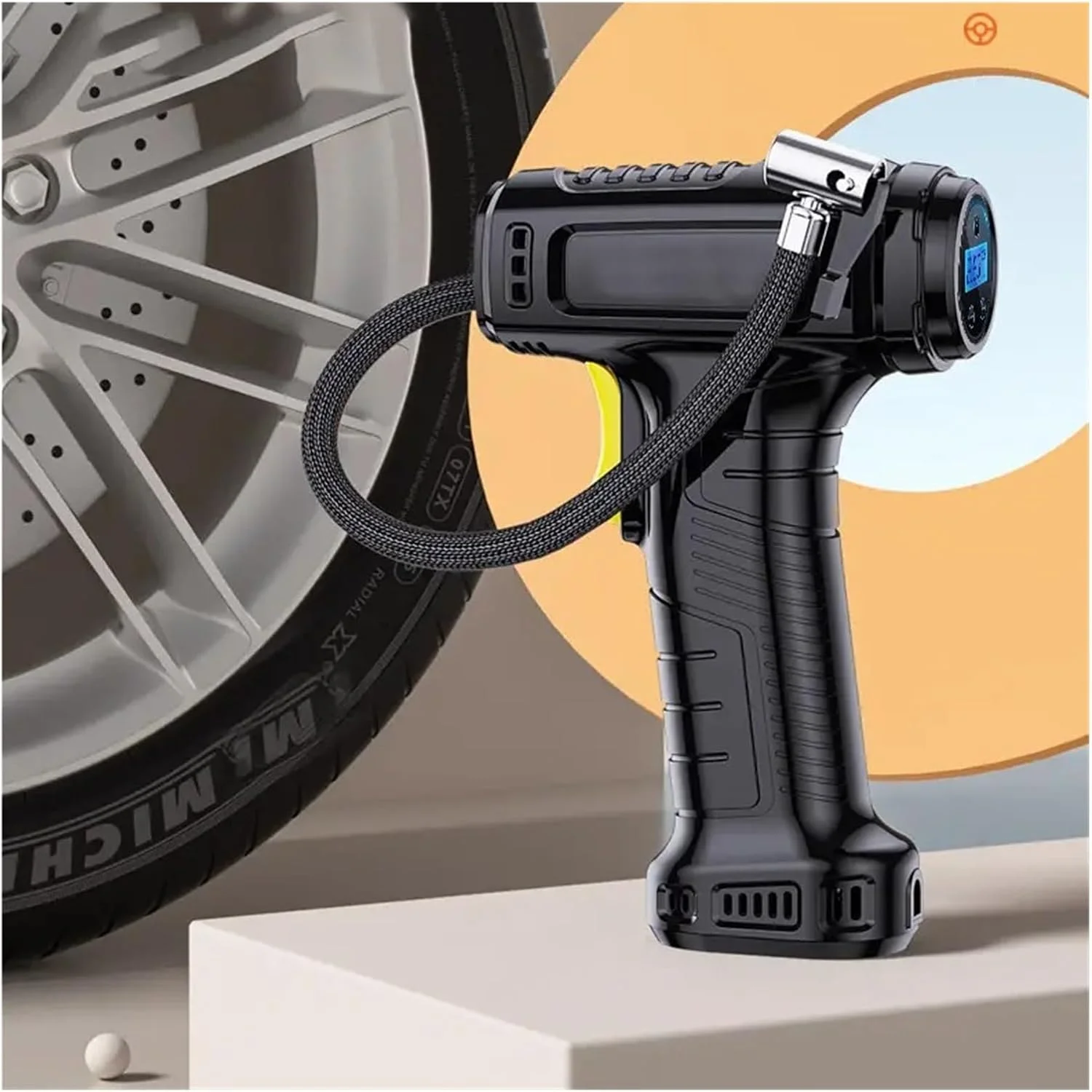 پمپ باد قابل شارژ 120 وات سیمی/بی سیم، پمپ باد قابل حمل دیجیتال اتوماتیک برای خودرو (رنگ: با باتری) (برقی سیمی) پمپ باد قابل شارژ 120 وات سیمی/بی سیم، پمپ باد قابل حمل دیجیتال اتوماتیک برای خودرو (رنگ: با باتری) (برقی سیمی)