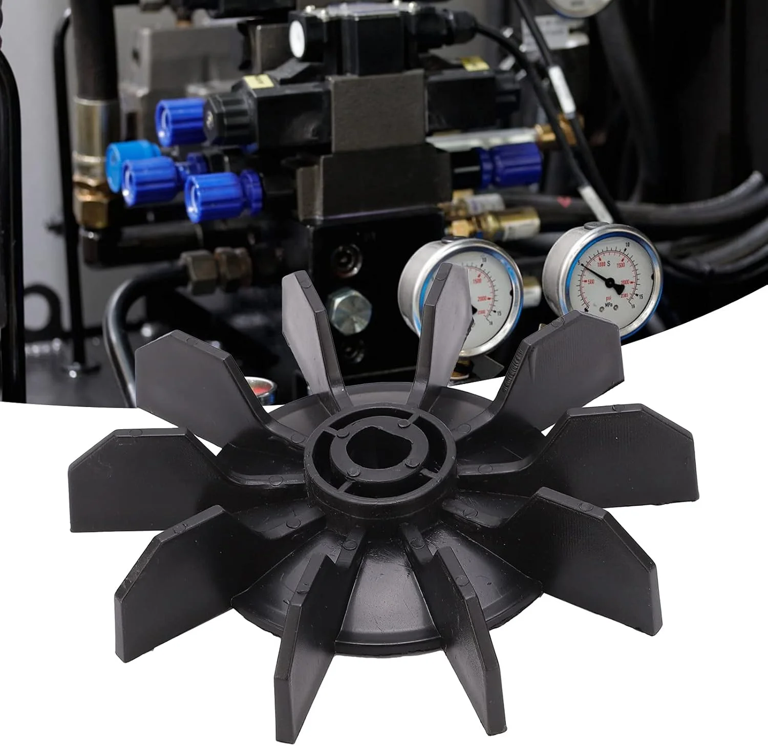 پروانه فن موتور الکتریکی، لوازم جانبی پره فن کمپرسور هوا کوچک برای کمپرسورهای هوای کوچک موتور مستقیم، شفت 14 میلی متری، قطر خارجی 135 میلی متر، پیش فرض