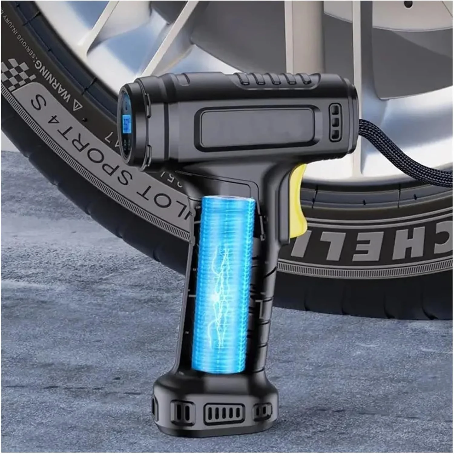 پمپ باد قابل شارژ 120 وات سیمی/بی سیم، پمپ باد قابل حمل دیجیتال اتوماتیک برای خودرو (رنگ: با باتری) (برقی سیمی) پمپ باد قابل شارژ 120 وات سیمی/بی سیم، پمپ باد قابل حمل دیجیتال اتوماتیک برای خودرو (رنگ: با باتری) (برقی سیمی)