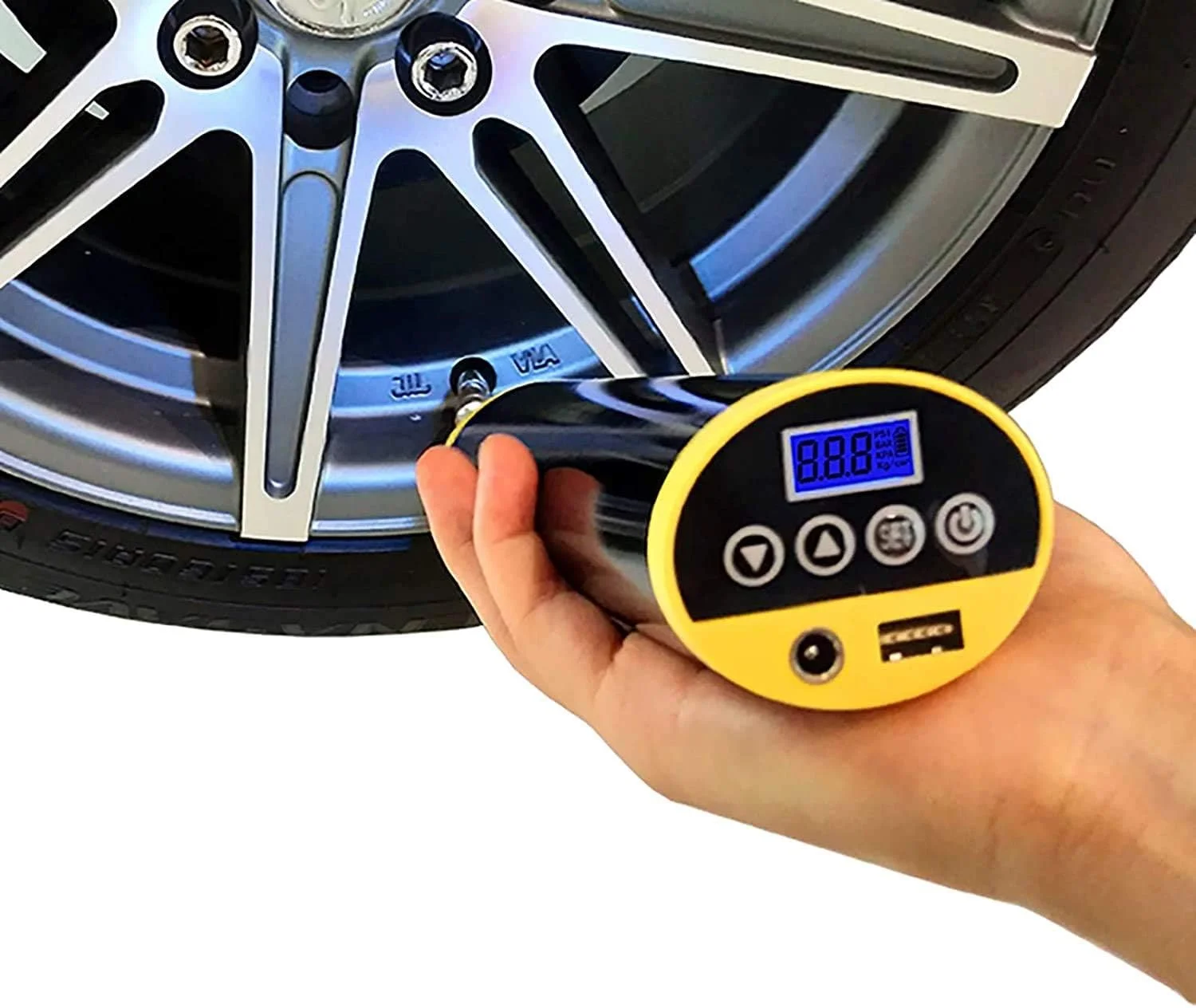 پمپ باد تایر، کمپرسور هوا با باد کردن سریع، پمپ باد قابل حمل برای خودرو، استخر، توپ، دوچرخه