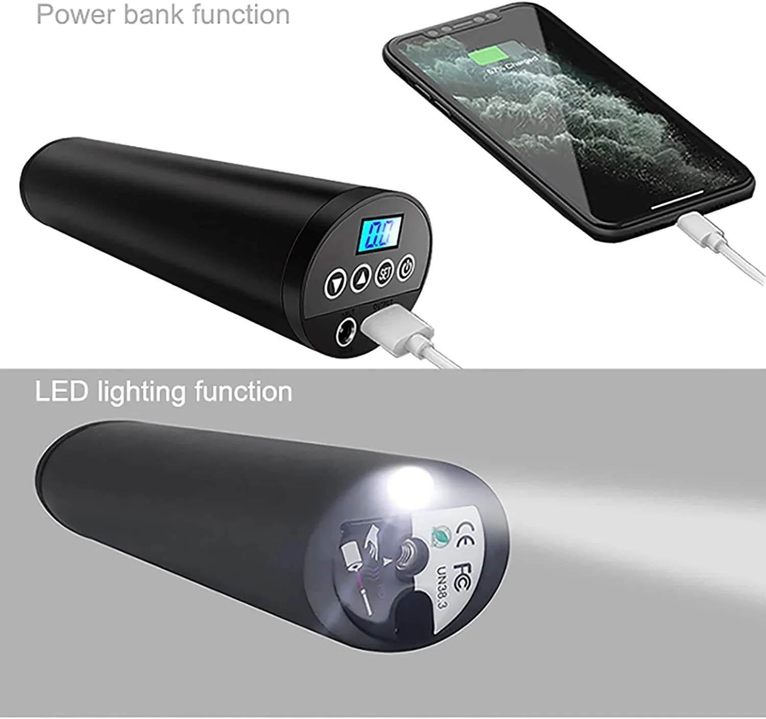 پمپ باد تایر، کمپرسور هوا با باد کردن سریع، پمپ باد قابل حمل برای خودرو، استخر، توپ، دوچرخه