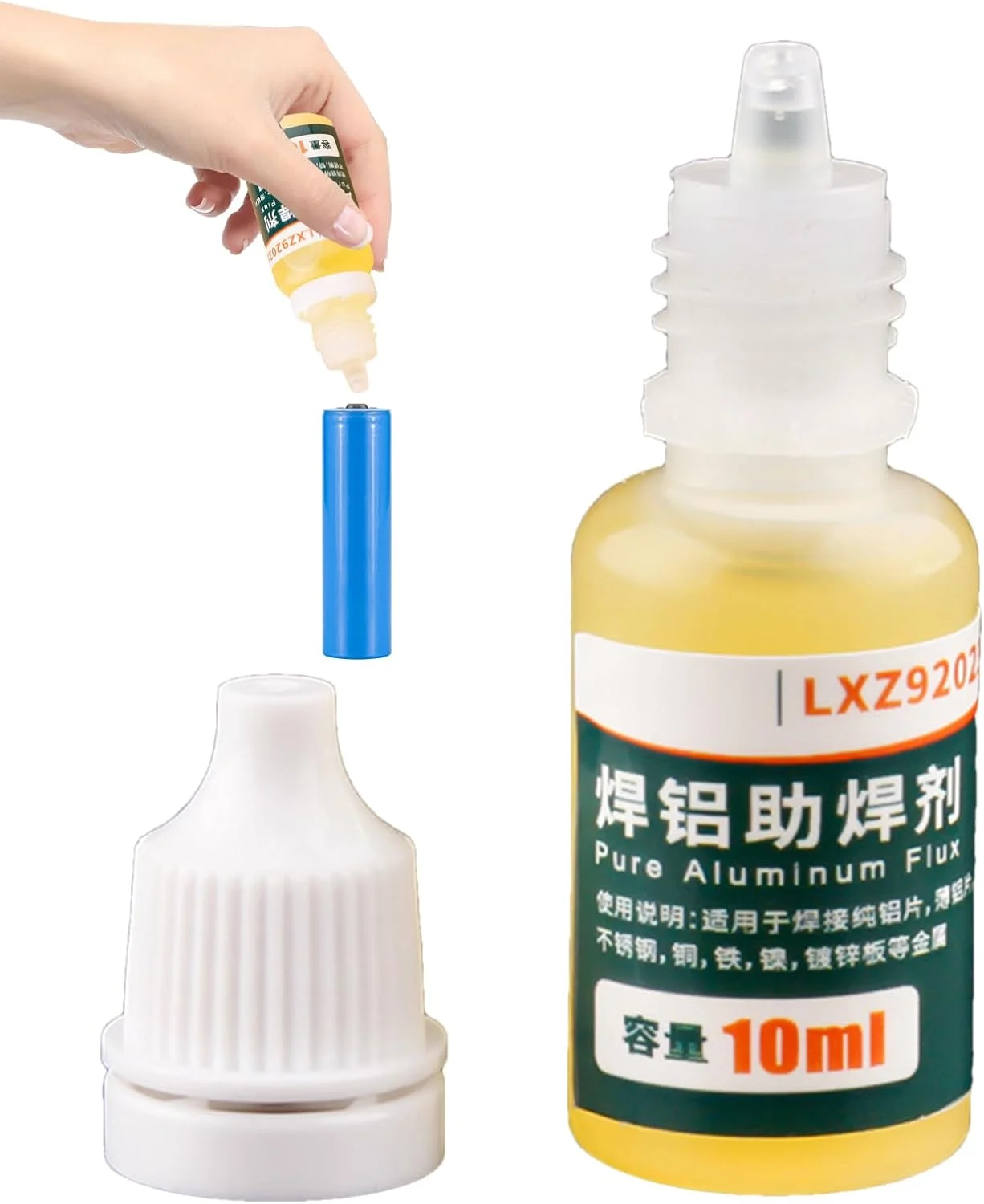 مایع فلاکس آلومینیوم 10 میلی لیتر | مایع لحیم کاری آلومینیوم 10 میلی لیتر | لوازم جانبی لحیم کاری برای ورق های گالوانیزه قلع باتری، مس و فولاد ضد زنگ