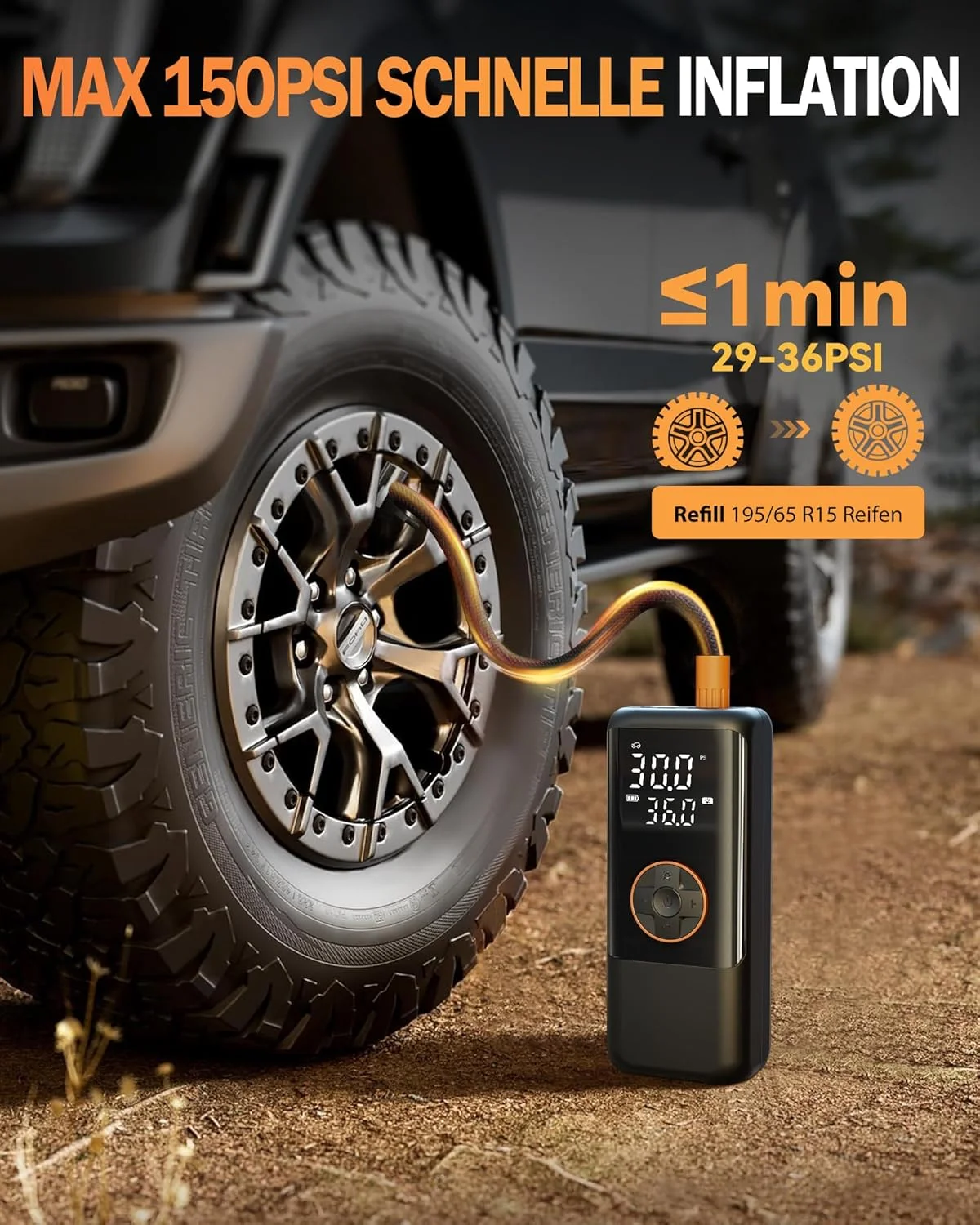 پمپ باد برقی ZORUMAN برای دوچرخه، موتورسیکلت و ماشین