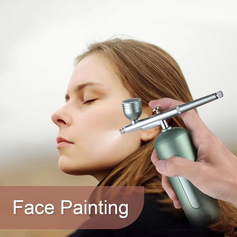 لابیموس قابل حمل با کمپرسور، قلم ایربراش بی سیم دستی دو حالته با فشار قابل تنظیم 2 سطحی، باتری داخلی برای نقاشی، مدل سازی، رنگ آمیزی، طراحی ناخن، آرایش و تزئین کیک