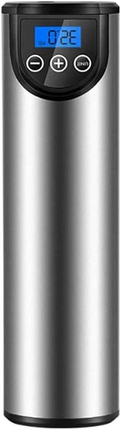 پمپ باد قابل حمل مینی با نور ال ای دی و صفحه نمایش دیجیتال ال سی دی 150PSI برای لاستیک خودرو، دوچرخه و سایر وسایل بادی، توقف خودکار (رنگ: نقره ای)