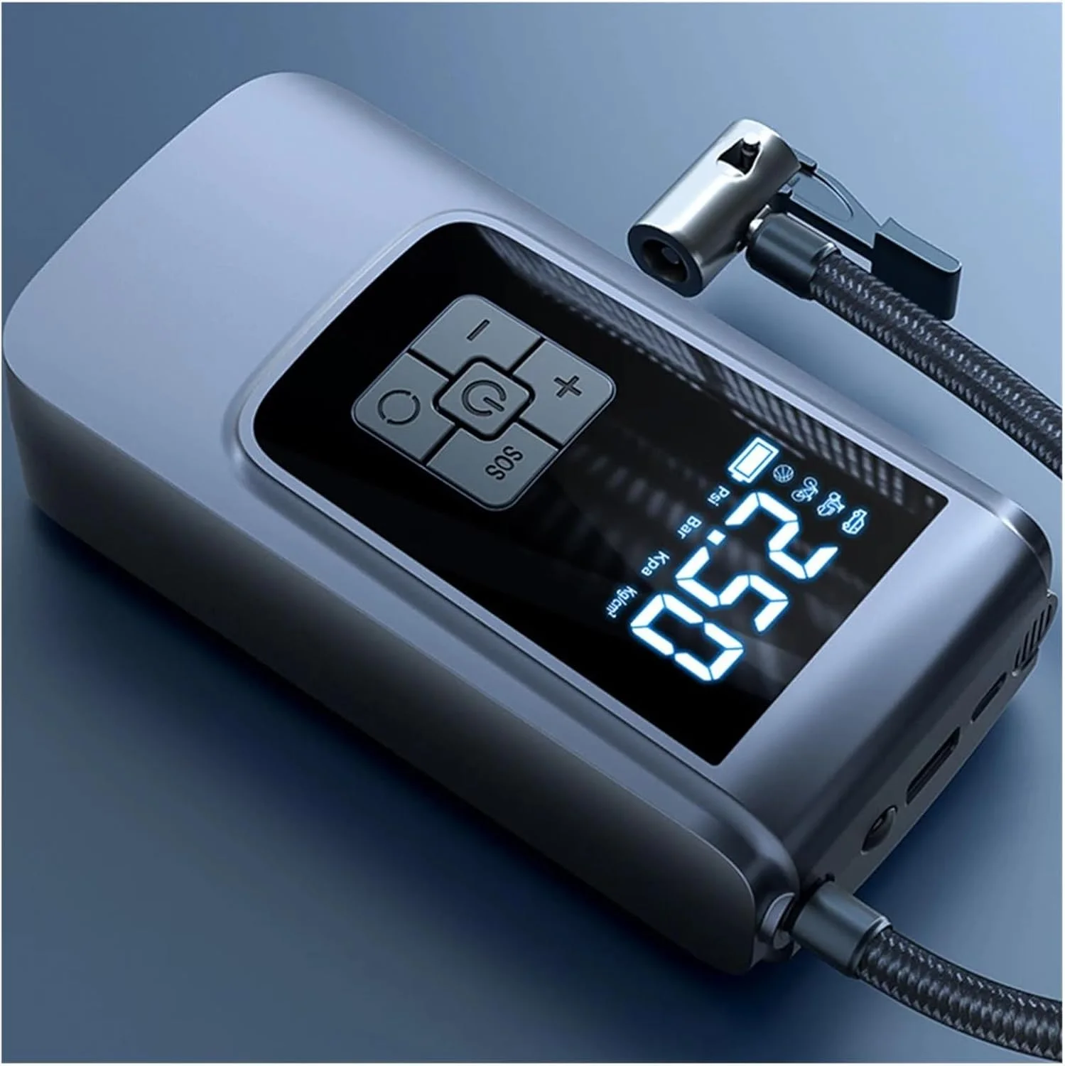 کمپرسور هوشمند با چراغ LED، پمپ باد تایر قابل حمل 150PSI، پمپ تایر بی سیم 6000mAh برای موتور سیکلت (رنگ: سیمی) (دو منظوره) کمپرسور هوشمند با چراغ LED، پمپ باد تایر قابل حمل 150PSI، پمپ تایر بی سیم 6000mAh برای موتور سیکلت (رنگ: سیمی) (دو منظوره)