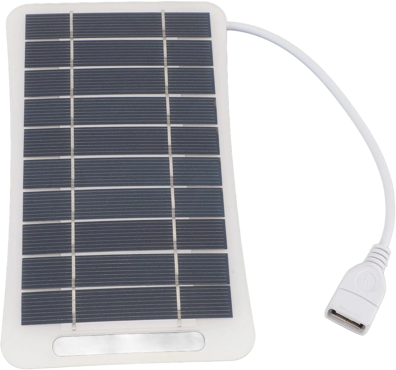 پنل خورشیدی USB با بازدهی بالا 5 وات مناسب کمپینگ در فضای باز، کیت پنل خورشیدی کوچک برای شارژ تلفن همراه، سبک و قابل حمل برای مواقع اضطراری در پیاده‌روی (سفید)